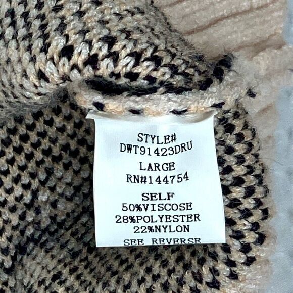 Dress Up Sweater Womens L Beige Orange Cheetah Print Oversized Modest Chic Cozy - Picture 16 of 16